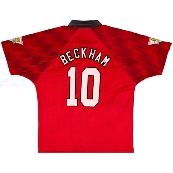 1996-98 Manchester United Home Shirt Beckham #10 - 6/10 - (L)