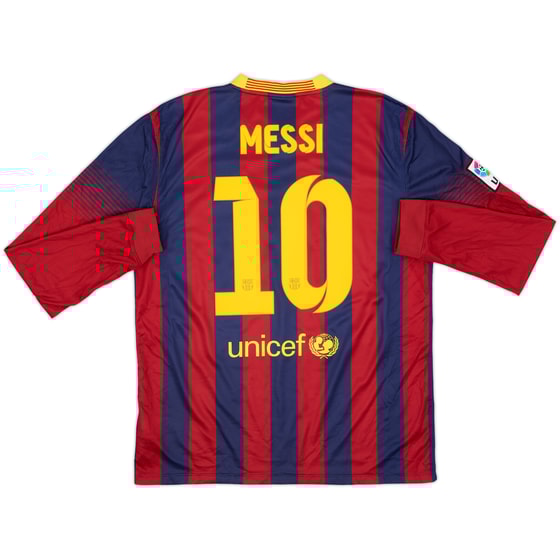 2013-14 Barcelona Home L/S Shirt Messi #10 - 8/10 - (L)