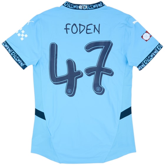 2024-25 Manchester City Match Issue Community Shield Home Shirt Foden #47