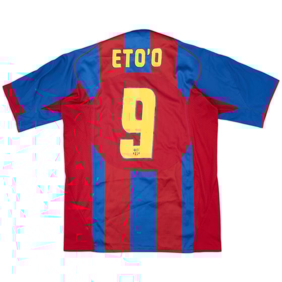 2004-05 Barcelona European Player Issue Home Shirt Eto'o #9 - 8/10 - (L)