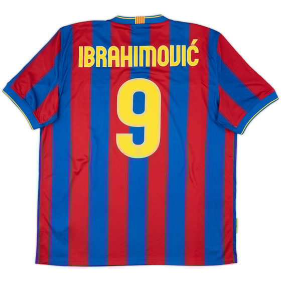 2009-10 Barcelona Home Shirt Ibrahimovic #9 - 10/10 - (XL)