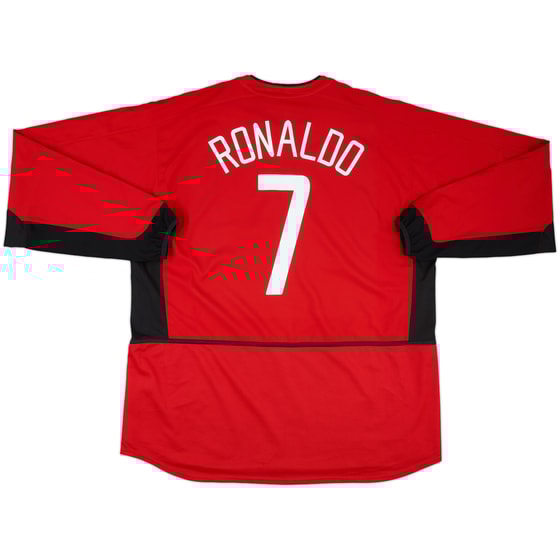 2002-04 Manchester United Home L/S Shirt Ronaldo #7 - 9/10 - (XXL)