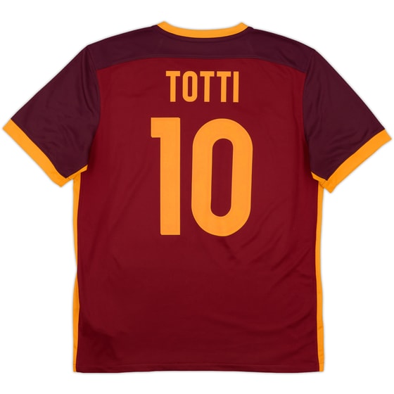 2015-16 Roma Home Shirt Totti #10 - 10/10 - (L)