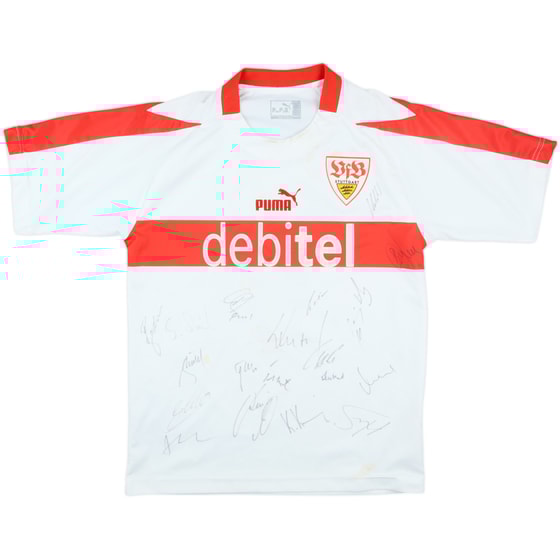 2002-03 Stuttgart Match Issue Squad Signed Home Shirt #18