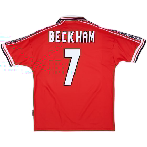 1998-00 Manchester United Home Shirt Beckham #7 - 9/10 - (L)