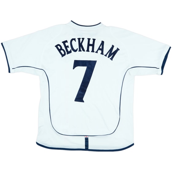 2001-03 England Signed Home Shirt Beckham #7