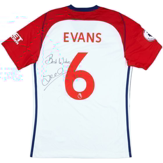 2017-18 West Brom Match Issue Signed Away Shirt Evans #6