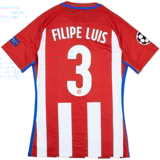 2016-17 Atletico Madrid Match Issue Champions League Home Shirt Filipe Luís #3