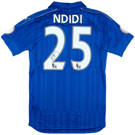 2016-17 Leicester Match Issue Signed Home Shirt Ndidi #25