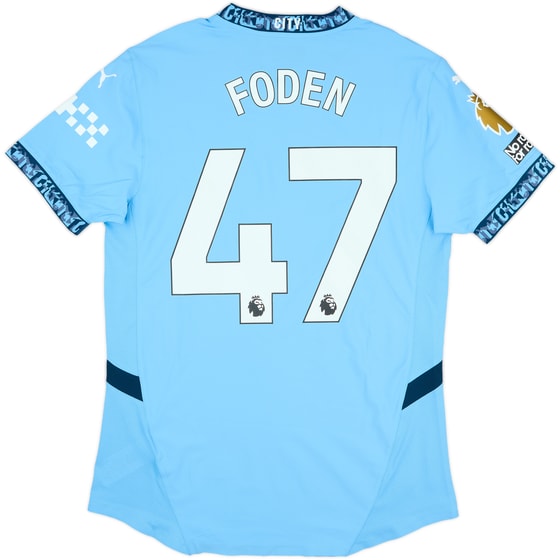 2024-25 Manchester City Match Issue Home Shirt Foden #47