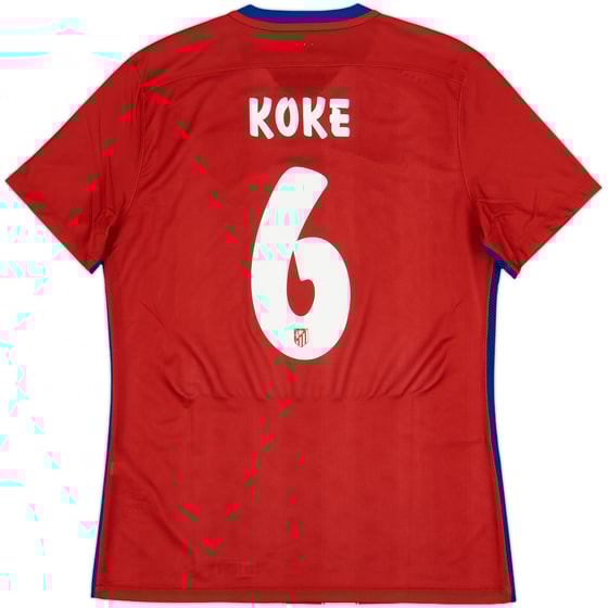 2015-16 Atletico Madrid Player Issue Home Shirt Koke #6 - 10/10 - (L)
