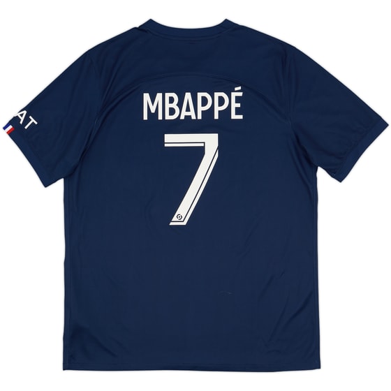 2022-23 Paris Saint-Germain Home Shirt Mbappe #7 - 6/10 - (L)
