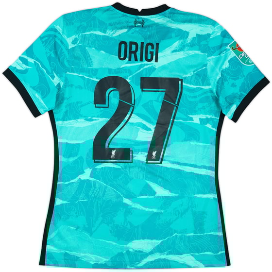 2020-21 Liverpool Match Issue Carabao Cup Away Shirt Origi #27