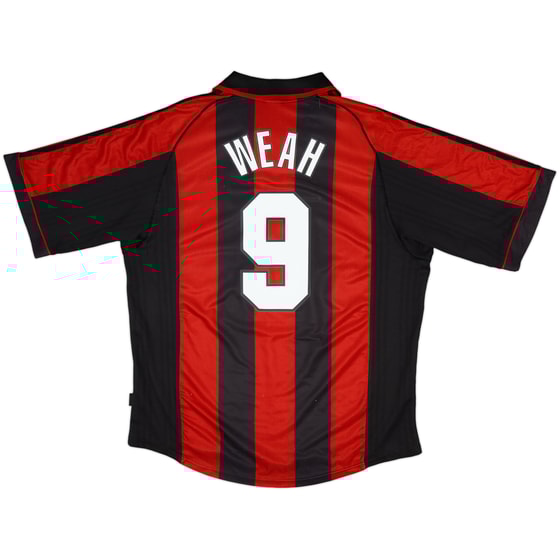 1998-00 AC Milan Home Shirt Weah #9 - 6/10 - (XL)