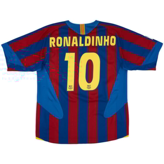 2005-06 Barcelona Home Shirt Ronaldinho #10 - 8/10 - (XL)