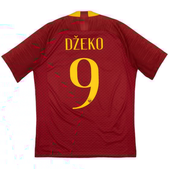 2018-19 Roma Authentic Home Shirt Dzeko #9 - 7/10 - (M)