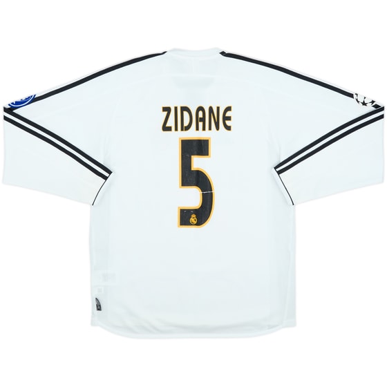 2003-04 Real Madrid Home L/S Shirt Zidane #5 - 6/10 - (S)