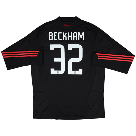 2008-09 AC Milan Player Issue Third L/S Shirt Beckham #32 - 9/10 - (XL)