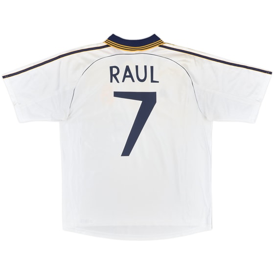 1998-00 Real Madrid Home Shirt Raul #7 - 9/10 - (L)