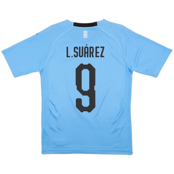 2018-19 Uruguay Home Shirt Suarez #9 - 9/10 - (S)