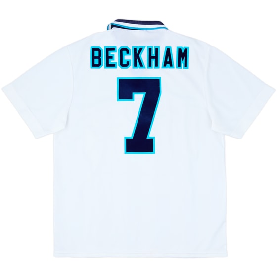 1995-97 England Home Shirt Beckham #7 - 9/10 - (XL)