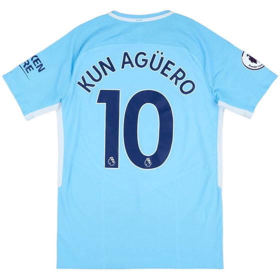 2017-18 Manchester City Authentic Home Shirt Kun Aguero #10 - 6/10 - (M)