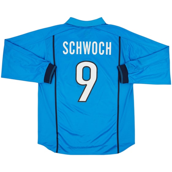 1999-00 Napoli Player Issue Home L/S Shirt Schwoch #9 - 8/10 - (XL)