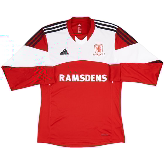 2013-14 Middlesbrough Home L/S Shirt - 6/10 - (M)