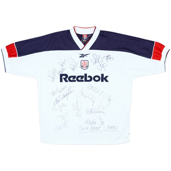 1999-01 Bolton Squad Signed Home Shirt - 8/10 - (L)