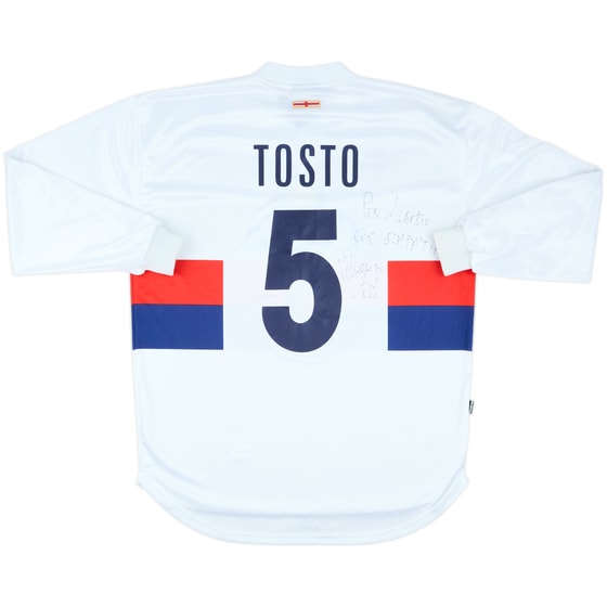 2004-05 Genoa Match Issue Signed Away L/S Shirt Tosto #5