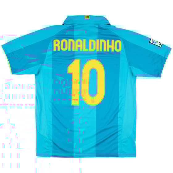 2007-09 Barcelona Away Shirt Ronaldinho #10 - 8/10 - (L)