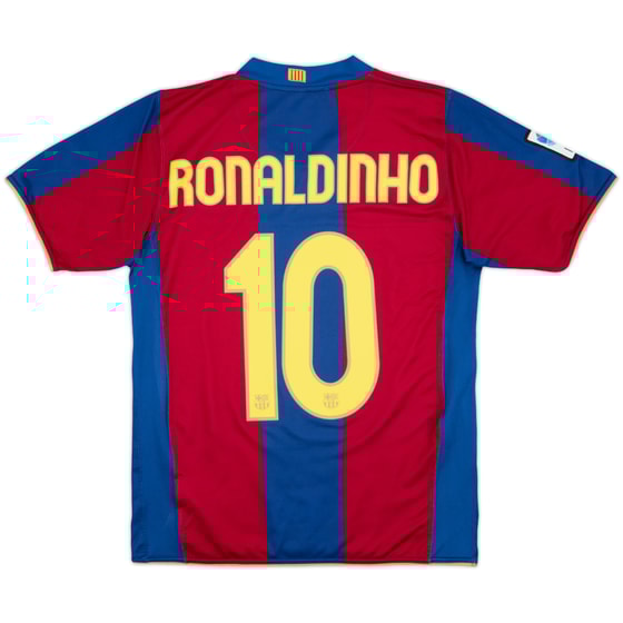 2007-08 Barcelona Home Shirt Ronaldinho #10 - 7/10 - (S)