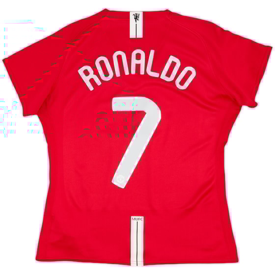 2007-09 Manchester United Home Shirt Ronaldo #7 - 9/10 - (Women's XL)