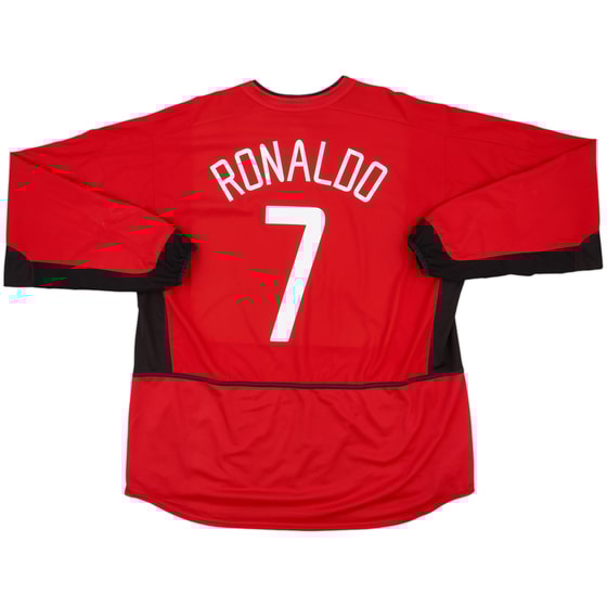 2002-04 Manchester United Home L/S Shirt Ronaldo #7 - 6/10 - (3XL)