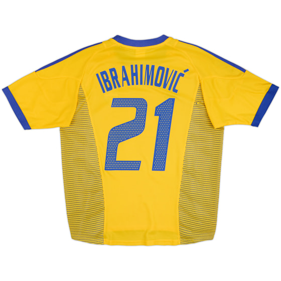 2002-03 Sweden Home Shirt Ibrahimovic #21 - 8/10 - (M)