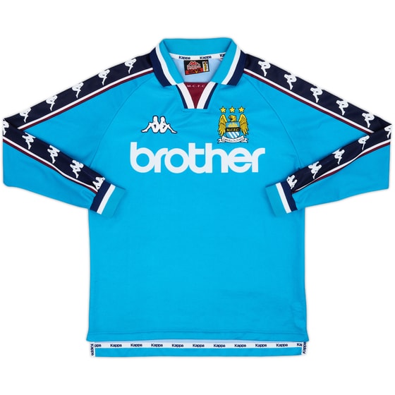 1997-99 Manchester City Home L/S Shirt - 8/10 - (XL.Boys)