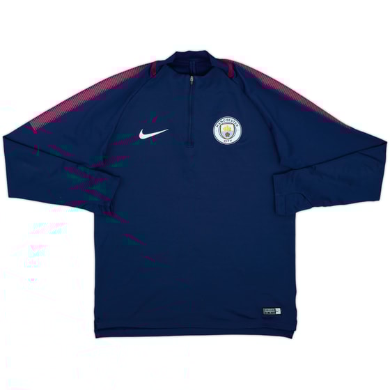 2017-18 Manchester City Nike 1/4 Zip Sweat Top - 9/10 - (L)