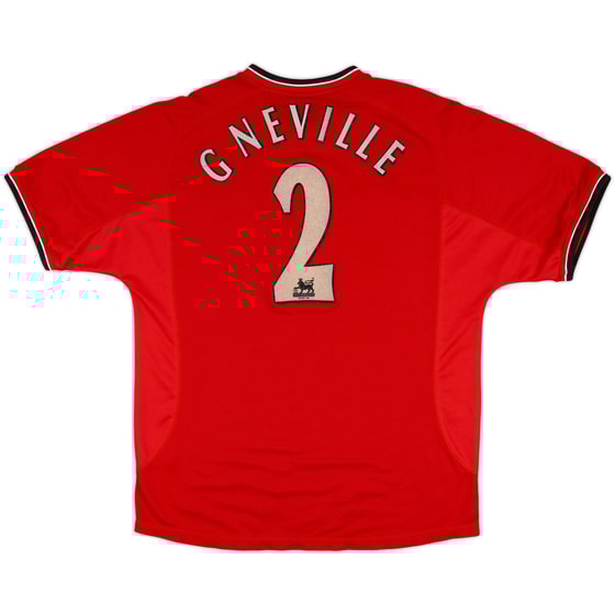 2000-02 Manchester United Home Shirt G Neville #2 - 5/10 - (XL)