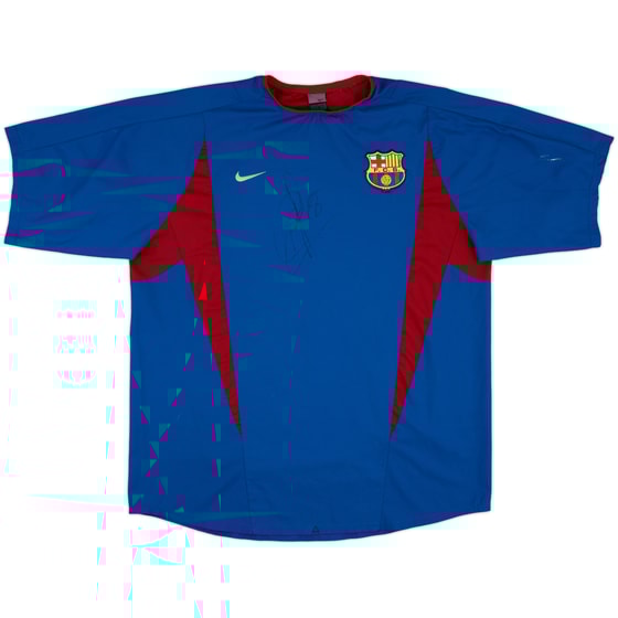 2002-03 Barcelona Nike Player Issue Signed Training Shirt - 5/10 - (XL)