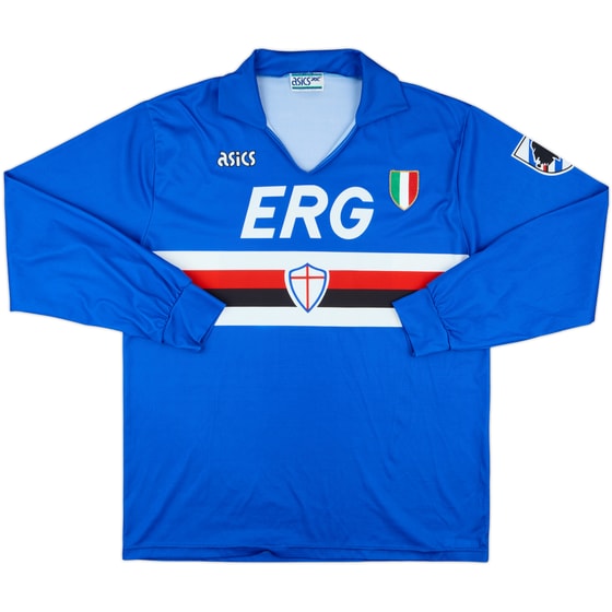 1991-92 Sampdoria Home L/S Shirt #16 - 8/10 - (L|XL)