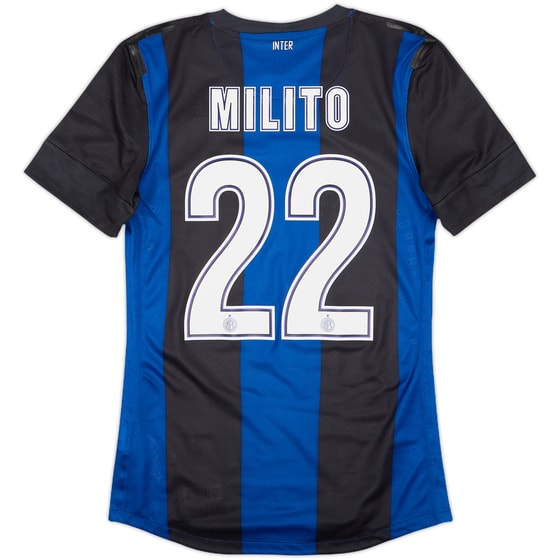 2012-13 Inter Milan Player Issue Home Shirt Milito #22 - 8/10 - (S)