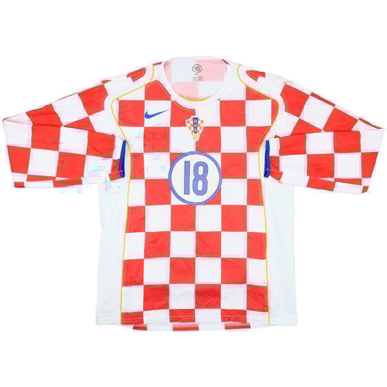 2004-06 Croatia Match Issue Home L/S Shirt #18