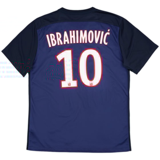 2015-16 Paris Saint-Germain Home Shirt Ibrahimovic #10 - 7/10 - (L)