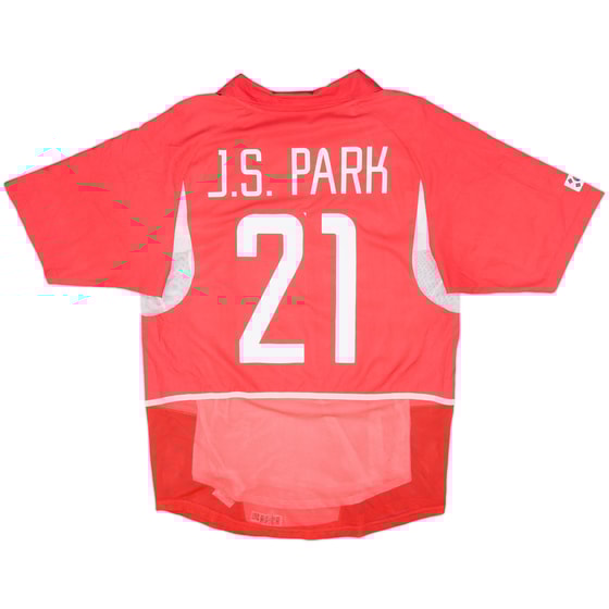 2002-03 South Korea Player Issue Home Shirt J.S.Park #21 - 7/10 - (M)