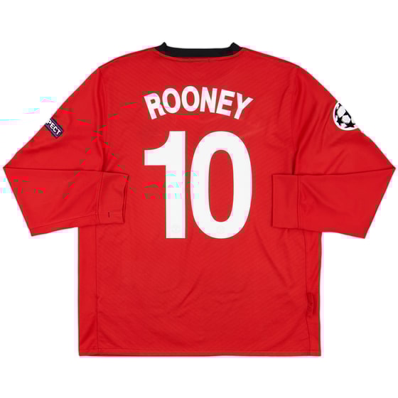 2009-10 Manchester United Home L/S Shirt Rooney #10 - 9/10 - (L)