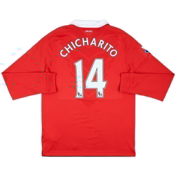2010-11 Manchester United Home L/S Shirt Chicharito #14 - 6/10 - (L)