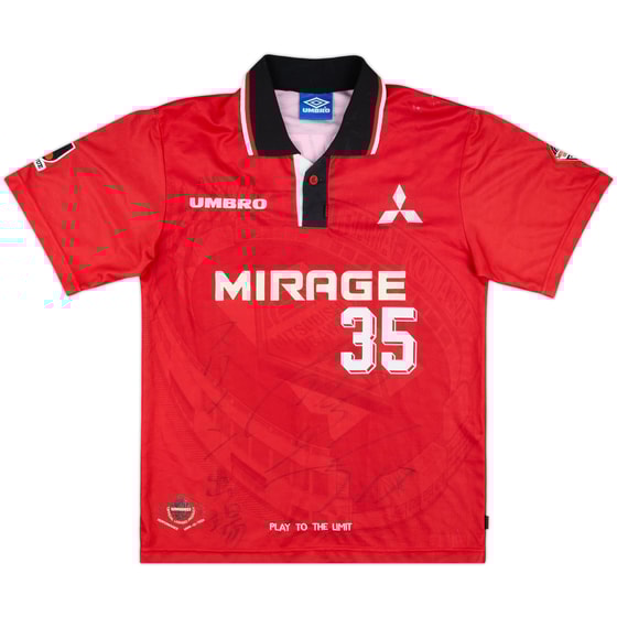 1997 Urawa Red Diamonds Signed Home Shirt #35 (Nagai) - 4/10 - (S)