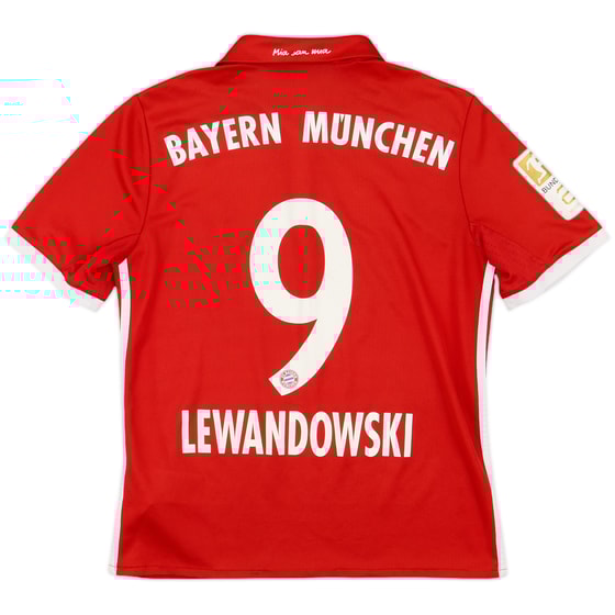 2016-17 Bayern Munich Home Shirt Lewandowski #9 - 7/10 - (L.Boys)