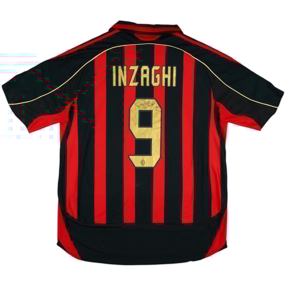 2006-07 AC Milan Signed Home Shirt Inzaghi #9 - 8/10 - (XL)