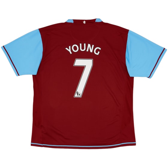 2007-08 Aston Villa Home Shirt Young #7 - 7/10 - (XL)